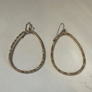 Source Unknown Textured Gold Teardrop Earrings